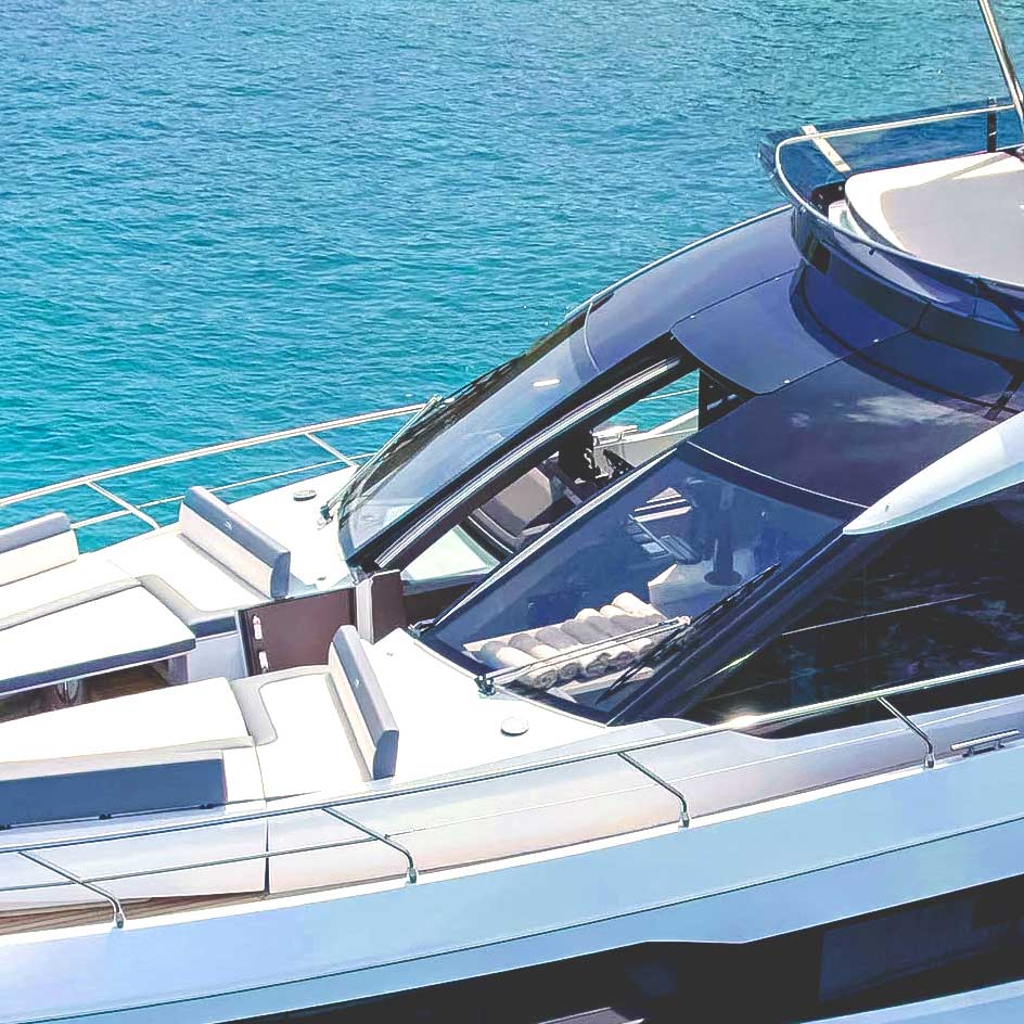 yacht with front entry